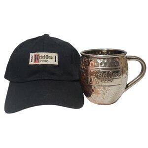 Ketel One Vodka Lot Adjustable Classic Cut Cotton Hat and Hammered Copper Mug